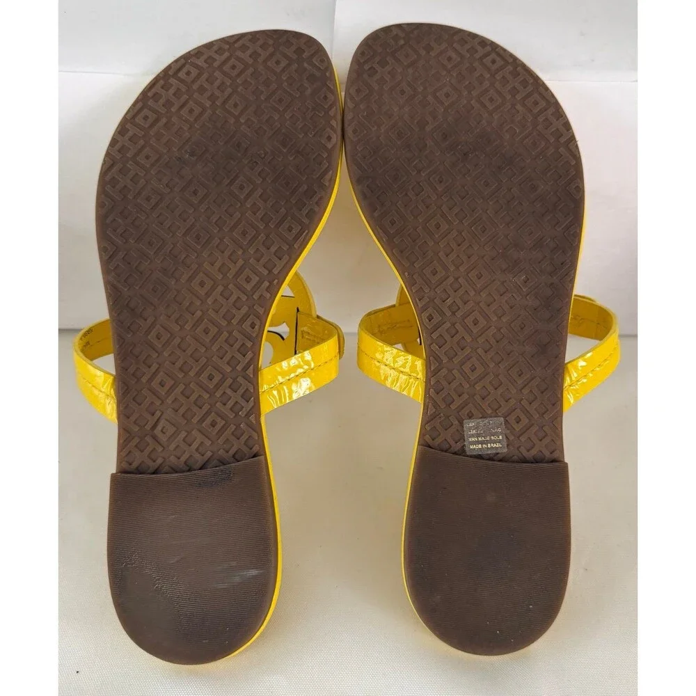 Tory Burch Miller Yellow Textured Leather Sandals Sz 6M